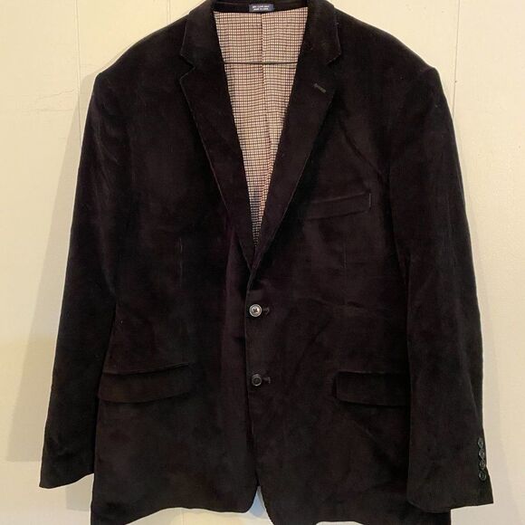 Saddlebred Black Corduroy Suit Coat Men Size 48R - Picture 1 of 7